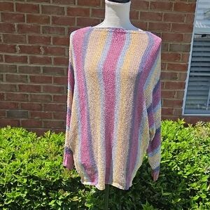 Cozy Casual Pastel Striped Sweater S/M